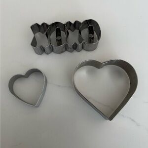 3-Piece Valentine’s Cookie Cutter Set - XOXO & Hearts